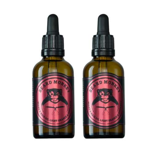 2-pack Beard Monkey Beard & Hair Oil Light Orange & Cinnamon 50ml