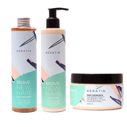 3-pack Brave. New. Hair. Keratin Schampoo + Conditioner + Mask