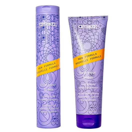 Amika Bust Your Brass Cool Blonde Shampoo + Conditioner DUO