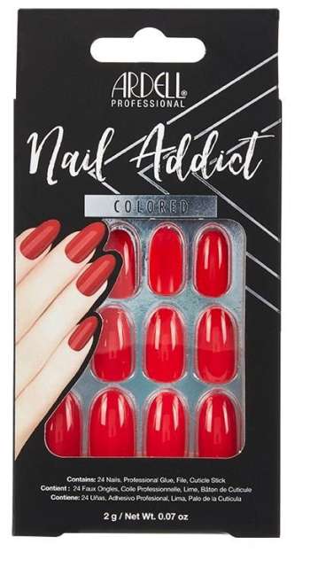 Ardell Nail Addict Colored Cherry Red