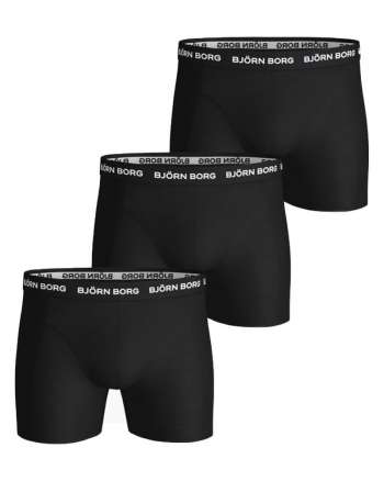 Björn Borg Essential 3-pack Cotton Strech Shorts Black - Size S