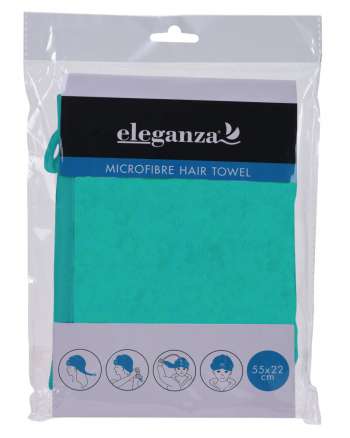 Eleganza Microfibre Hair Towel Blue