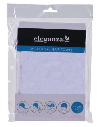 Eleganza Microfibre Hair Towel White