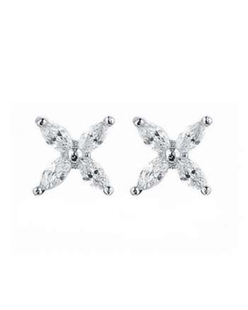 Everneed Cassie - small crystal studs silver (U)