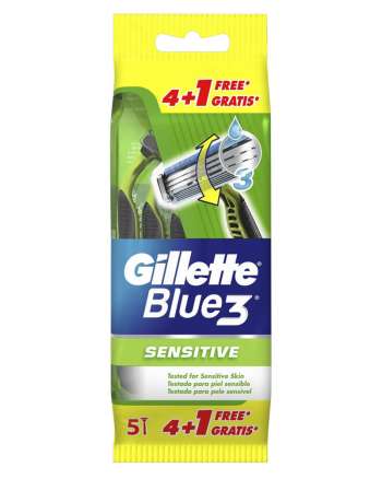 Gillette Blue 3 Sensitive Disposable Razors 5pak