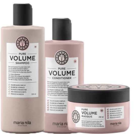 Maria Nila Pure Volume Shampoo 350ml & Conditioner 300ml & Mas